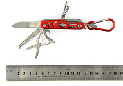 Мультитул М 9 предметов металл на блист. с карабином