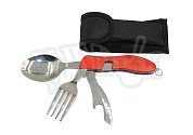 Походный набор М ложка вилка нож открывашка А-0007-ALL металл