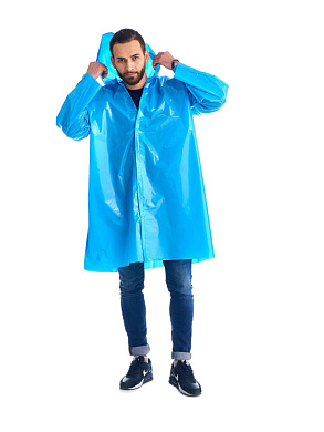 Плащ-дождевик XXL на липучке/кнопке 50мкр
