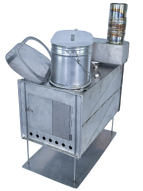 Печка туристическая с котелками для варки С