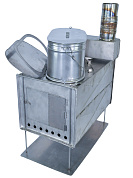 Печка туристическая с котелками для варки С титан