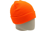 Шапка М вязаная оранжевая