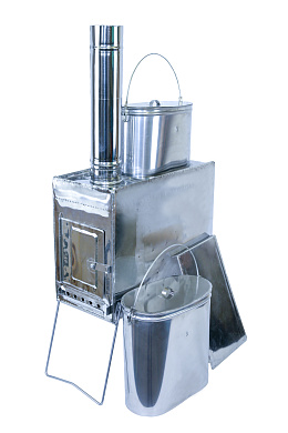 Печка Век туристическая с котелками для варки